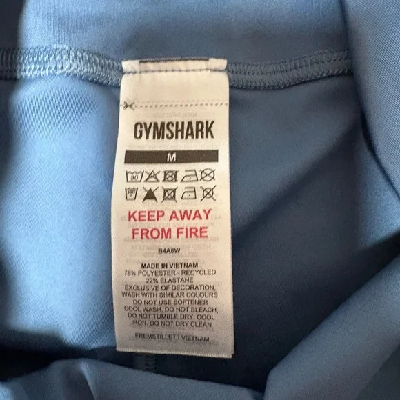 Gymskark Women’s Sz M Hight Waisted Biker Shorts Side Pockets Light Blue - Picture 8 of 8